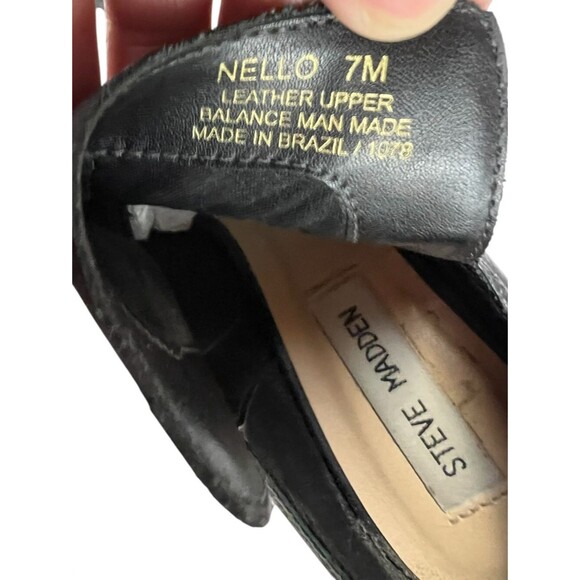Steve Madden Peep-toe Cut-Out Nello Ankle Boots  Women's Size 7  Black Leather - Picture 9 of 11